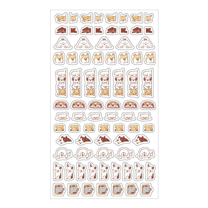 Furukawashiko Daily Seal Planner Sticker Sheet - Watashi Biyori - Hyokkori Dog