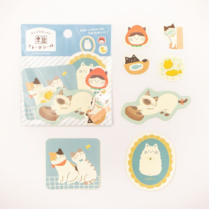 Furukawashiko Flake Stickers - Watashi Biyori - Cats