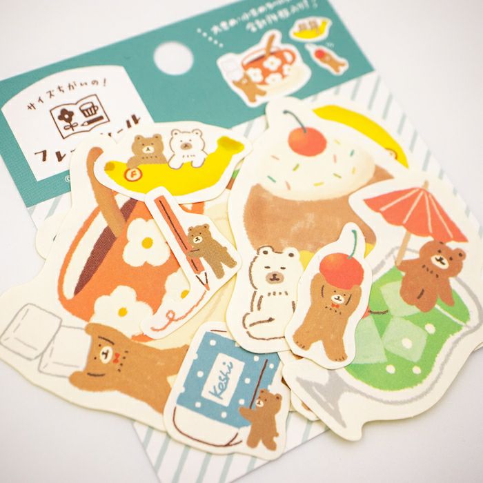 Furukawashiko Flake Stickers - Watashi Biyori - Helper Bear