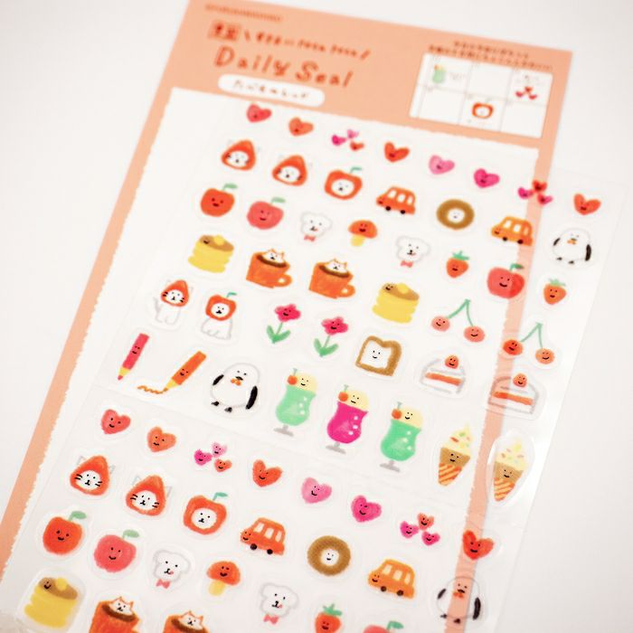 Furukawashiko Daily Seal Sticker Sheet - Watashi Biyori - Food Red