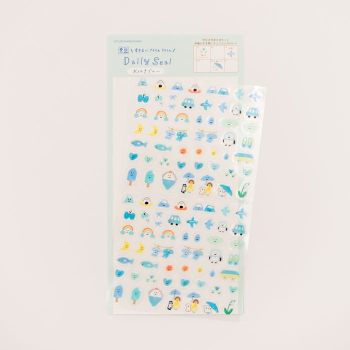 Furukawashiko Daily Seal Sticker Sheet - Watashi Biyori - Weather Blue