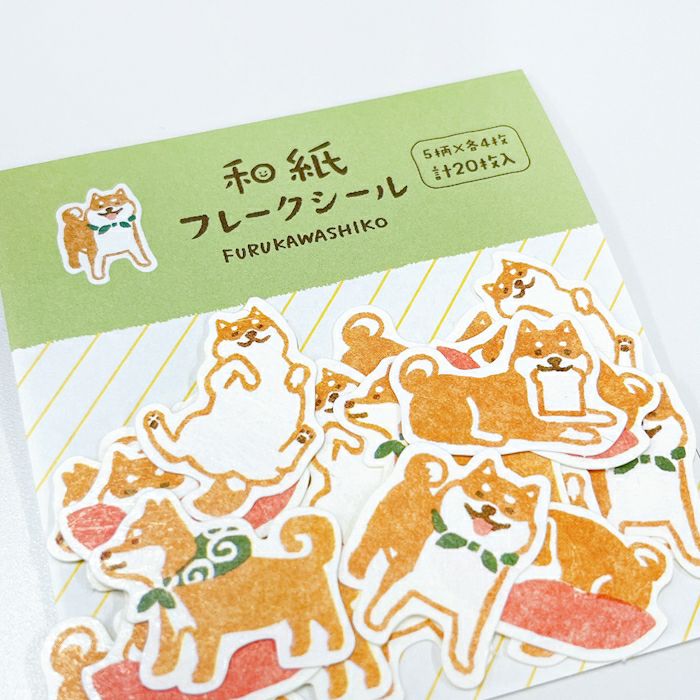 Furukawashiko Flake Stickers - Shiba Inu