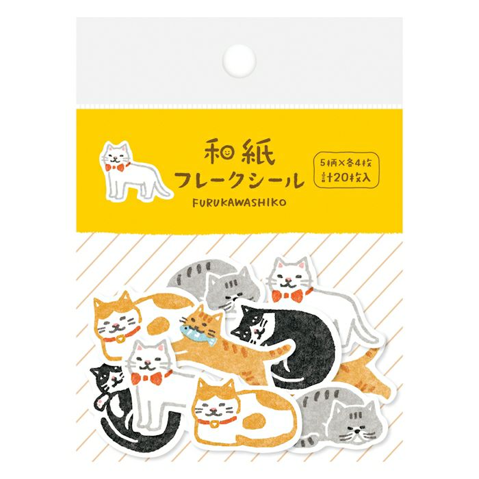 Furukawashiko Flake Stickers - Cat