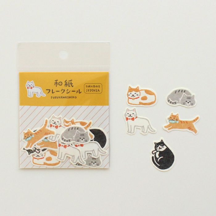 Furukawashiko Flake Stickers - Cat