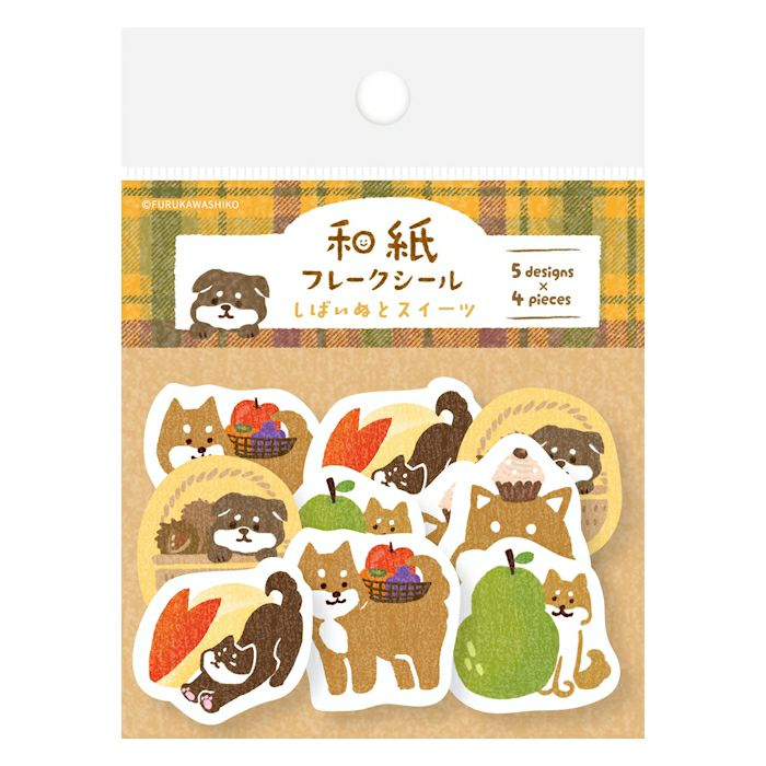 Furukawashiko Flake Stickers - Shiba Inu and Sweets