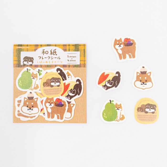 Furukawashiko Flake Stickers - Shiba Inu and Sweets