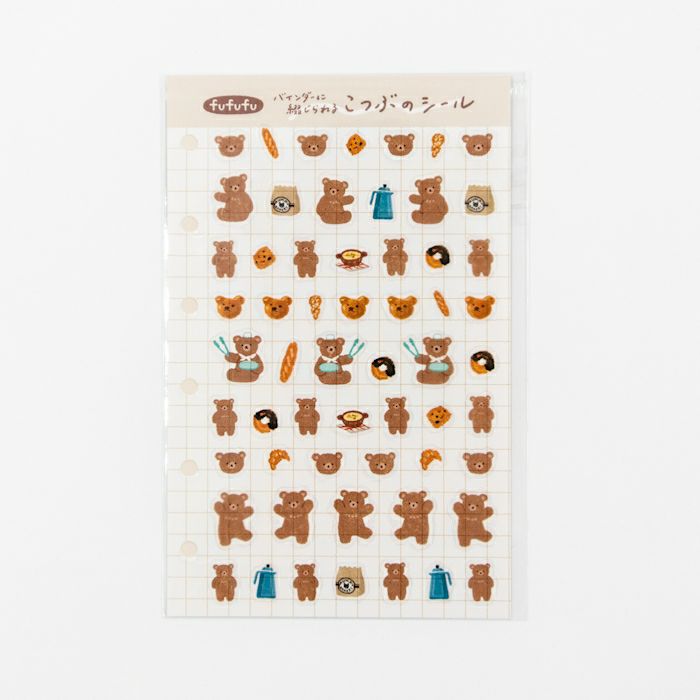 Furukawashiko Fufufu Notebook Small Stickers - Bear Bakery