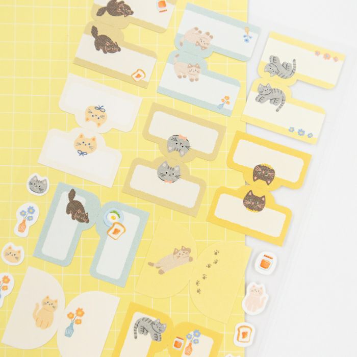 Furukawashiko Fufufu Notebook Index Stickers - Cat Room