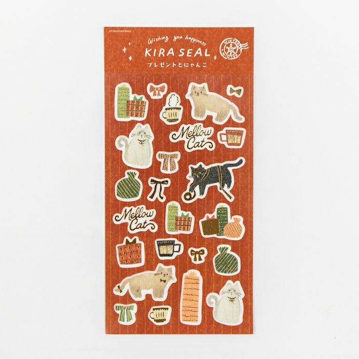 Furukawashiko Foil Sticker Sheet - Present and Cat