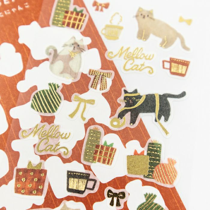 Furukawashiko Foil Sticker Sheet - Present and Cat