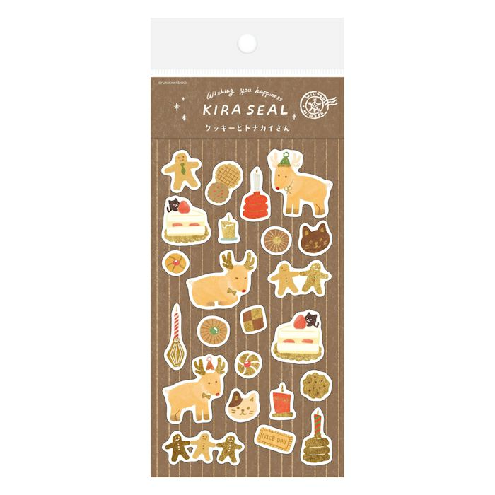 Furukawashiko Foil Sticker Sheet - Cookies and Reindeer