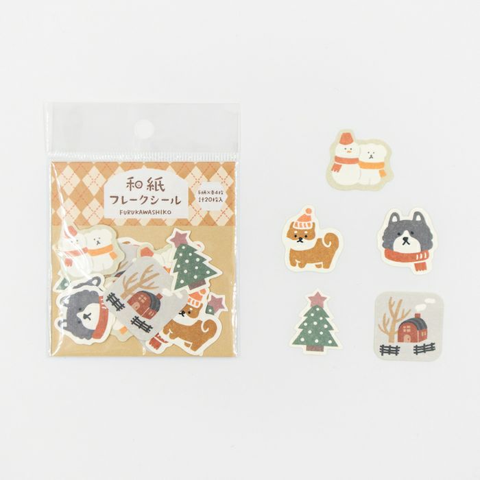 Furukawashiko Flake Stickers - Inu and Snow
