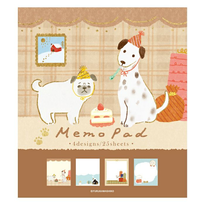 Furukawashiko Memo Pad - Snow Scene and Dog