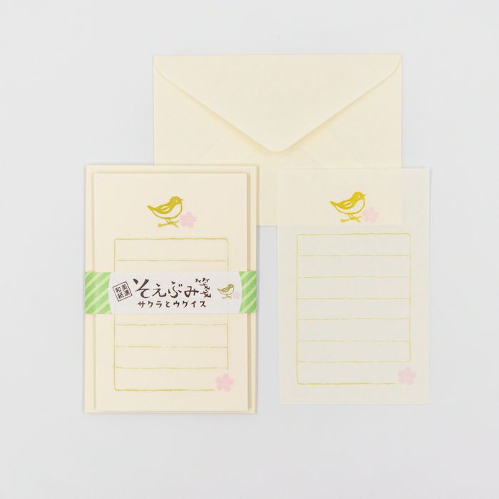 Furukawashiko Mini Letter Set - Cherry Blossoms and Japanese Warblers
