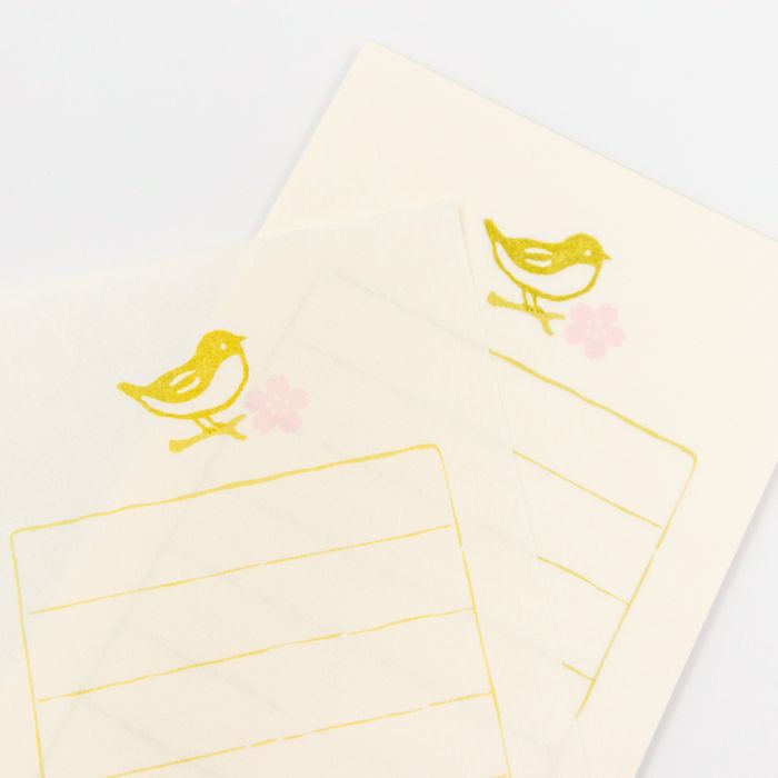 Furukawashiko Mini Letter Set - Cherry Blossoms and Japanese Warblers