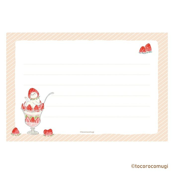 Furukawashiko Tocorocomugi Mini Horizontal Letter Set - Strawberry
