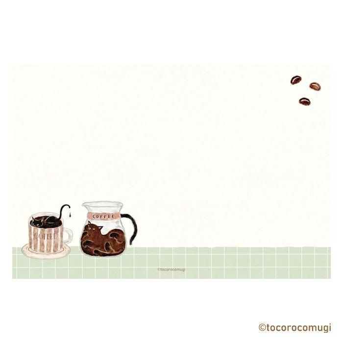 Furukawashiko Tocorocomugi Mini Horizontal Letter Set - Coffee Shop