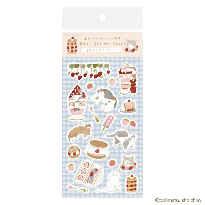 Furukawashiko Foil Sticker Sheet - Strawberry Sweets