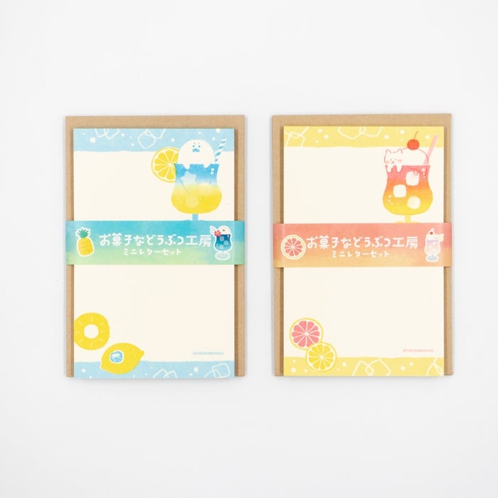 Furukawashiko Mini Letter Set - Animal Sweets Workshop - Soda Cat