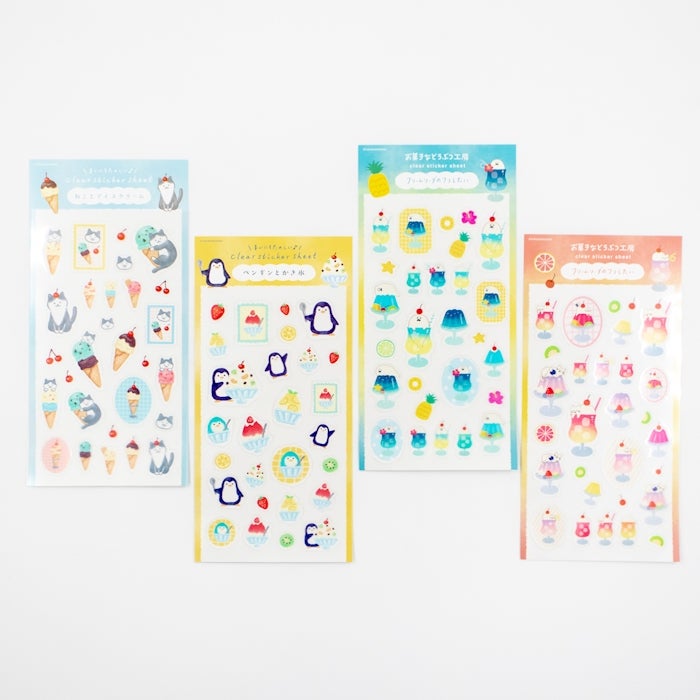 Furukawashiko Clear Sticker Sheet - Animal Sweets Workshop - Soda Cat