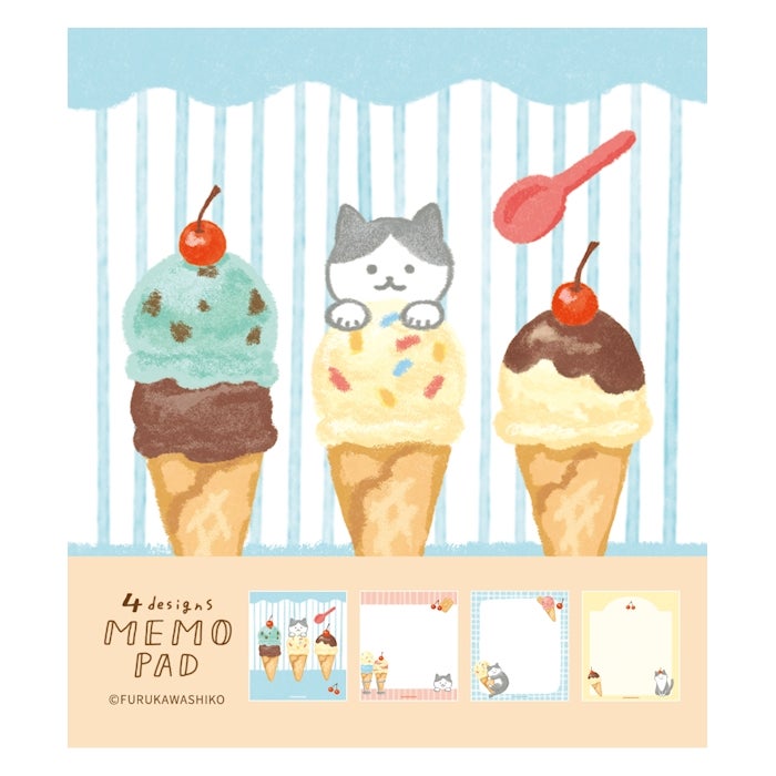 Furukawashiko Memo Pad - Cat and Ice Cream