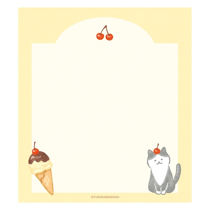 Furukawashiko Memo Pad - Cat and Ice Cream