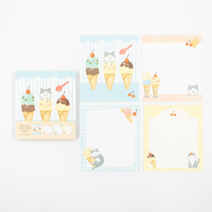 Furukawashiko Memo Pad - Cat and Ice Cream