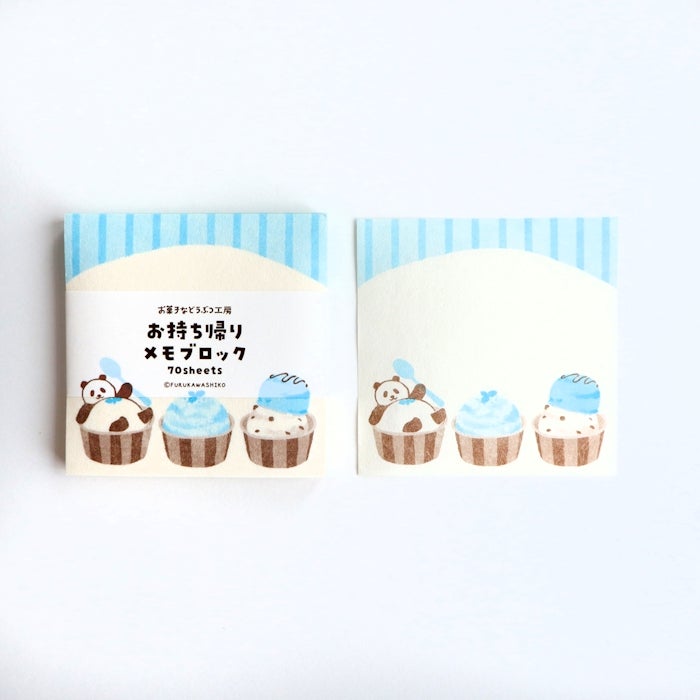 Furukawashiko Sweets Animal Workshop Takeaway Memo Pads - Relaxing Panda