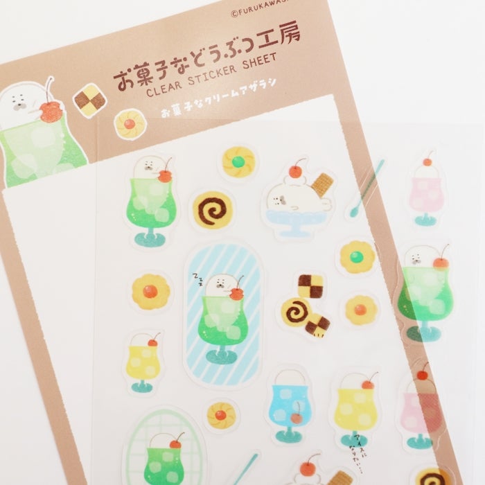 Furukawashiko Sweets Animal Workshop Sticker Sheet - Cream Seal