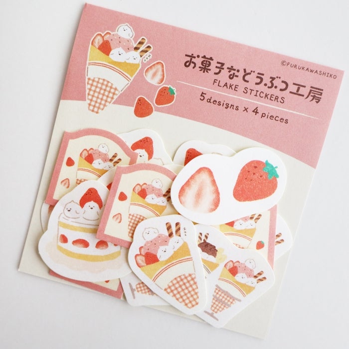 Furukawashiko Sweets Animal Workshop Washi Flake Stickers - Kotori