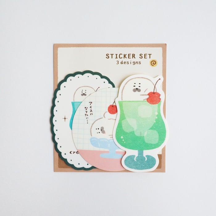 Furukawashiko Sweets Animal Workshop Sticker Set - Cream Seal