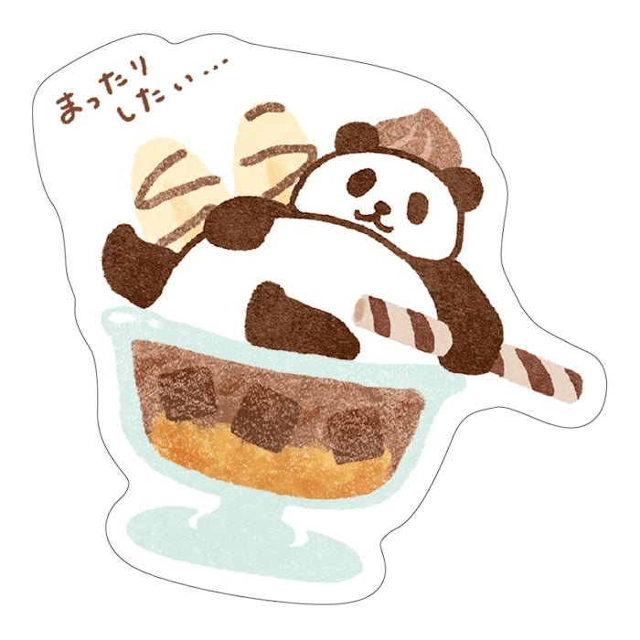 Furukawashiko Sweets Animal Workshop Sticker Set - Relaxing Panda