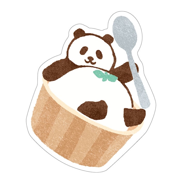 Furukawashiko Sweets Animal Workshop Sticker Set - Relaxing Panda