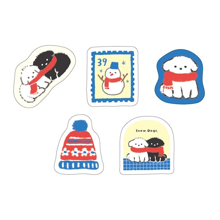 Furukawashiko Flake Stickers - Snow and Dog
