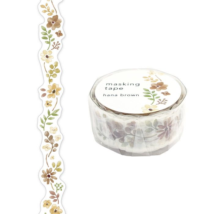 Mind Wave Die-Cut Decoration Masking Tape - Hana Brown