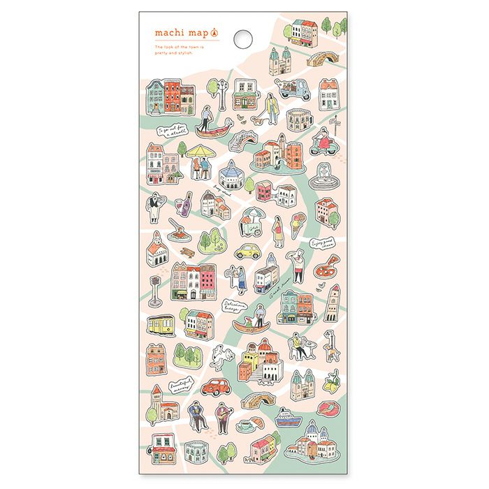Mind Wave Town Map Stickers - Orange