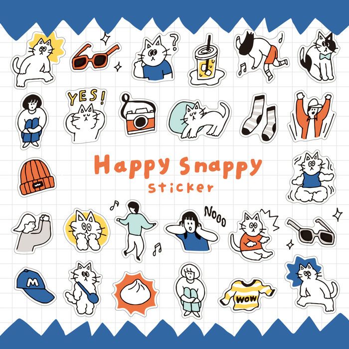 Mind Wave Happy Snappy Stickers - Blue