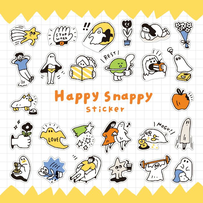 Mind Wave Happy Snappy Stickers - Yellow