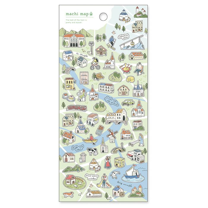 Mind Wave Town Map Stickers - Green