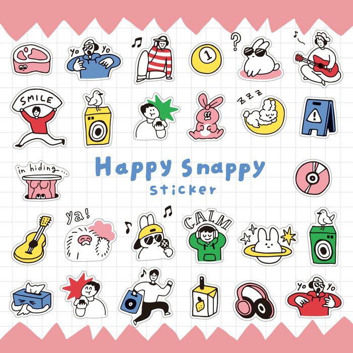 Mind Wave Happy Snappy Stickers - Pink