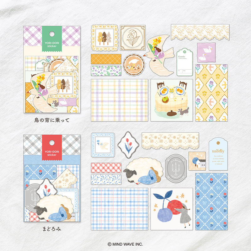 Mind Wave Yori-Dori Stickers - Riding on a Bird's Back