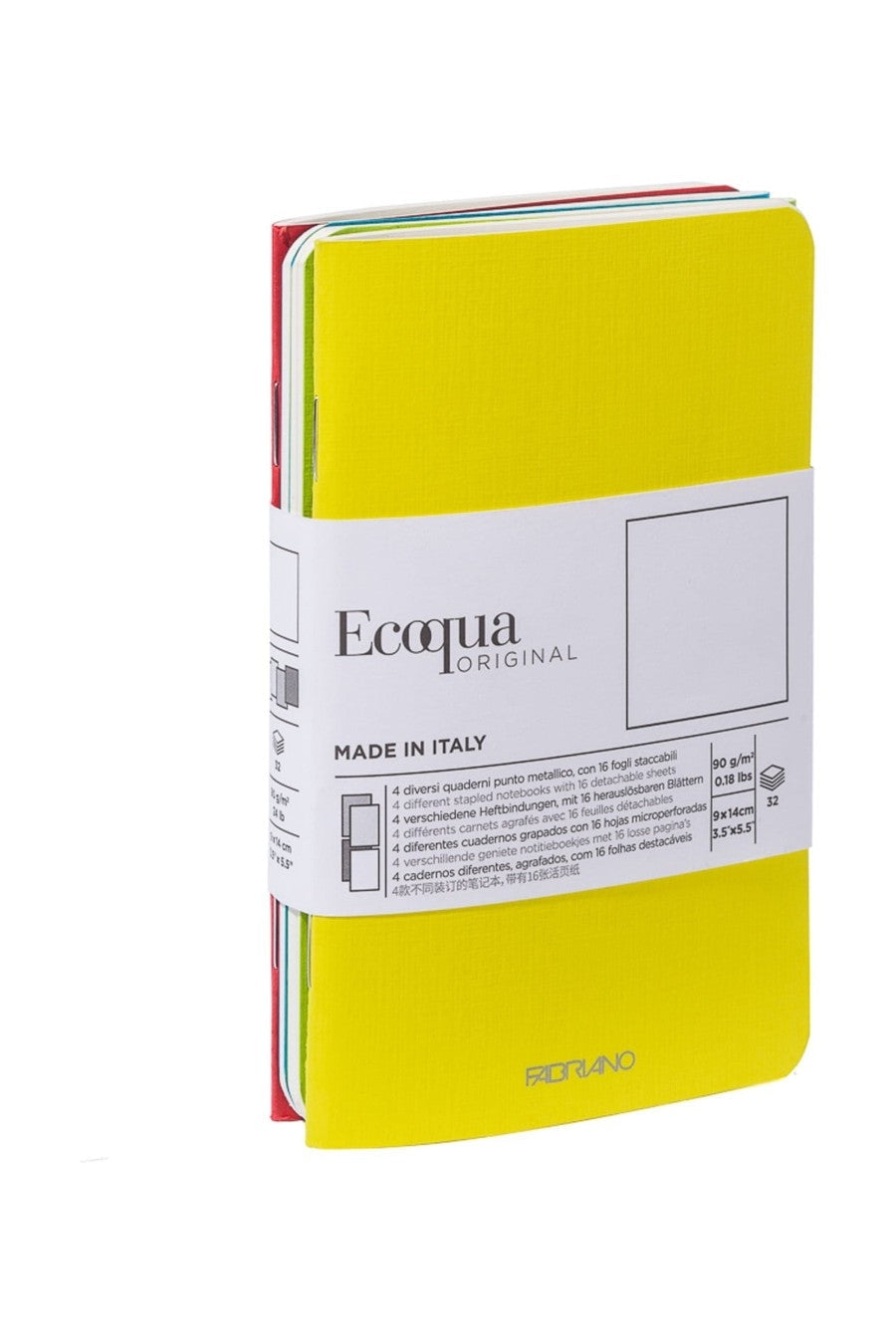 Fabriano Ecoqua Pocket-Sized Notebook - 4 Notebook Pack