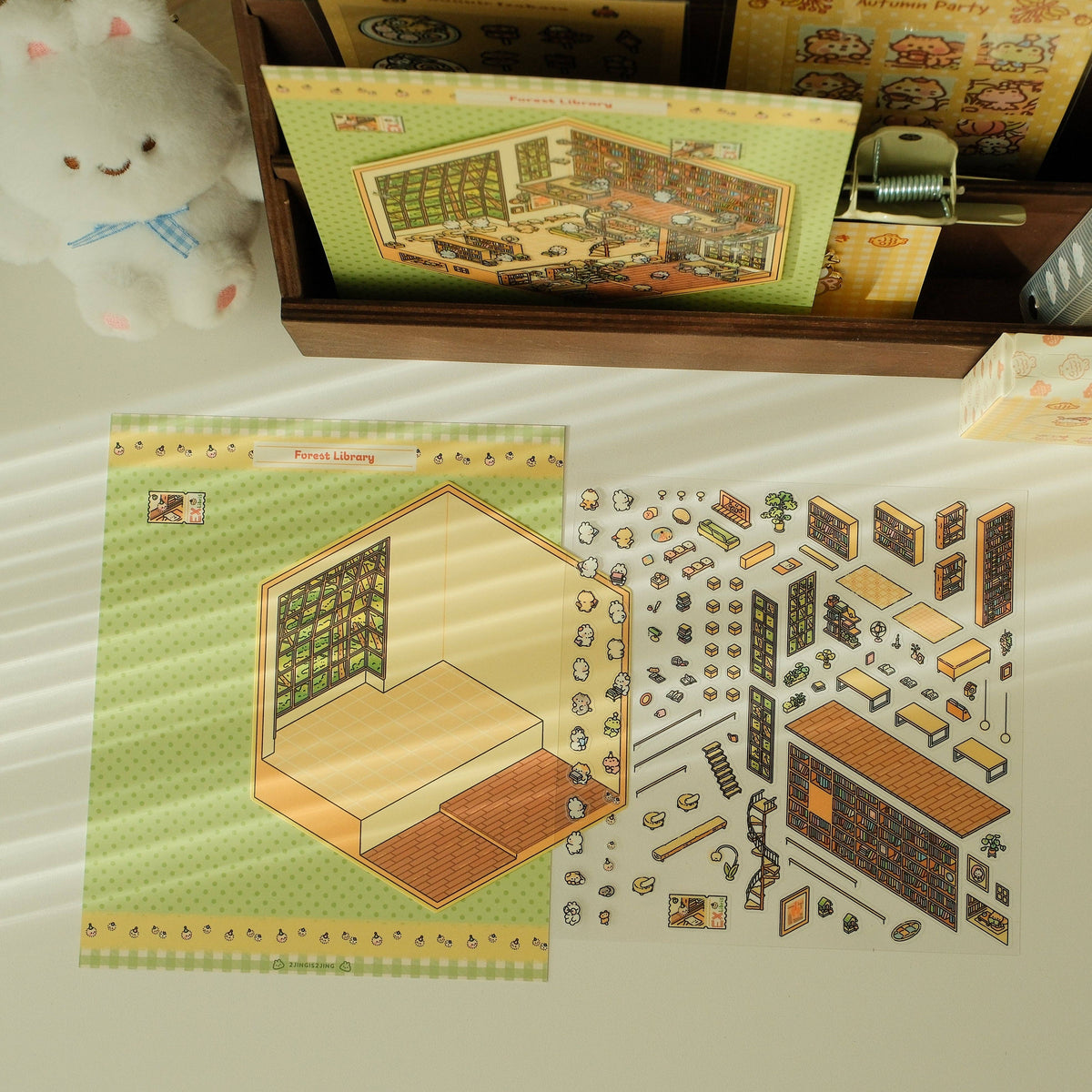 2jingis2jing Scene Sticker DIY Kit - Forest Library