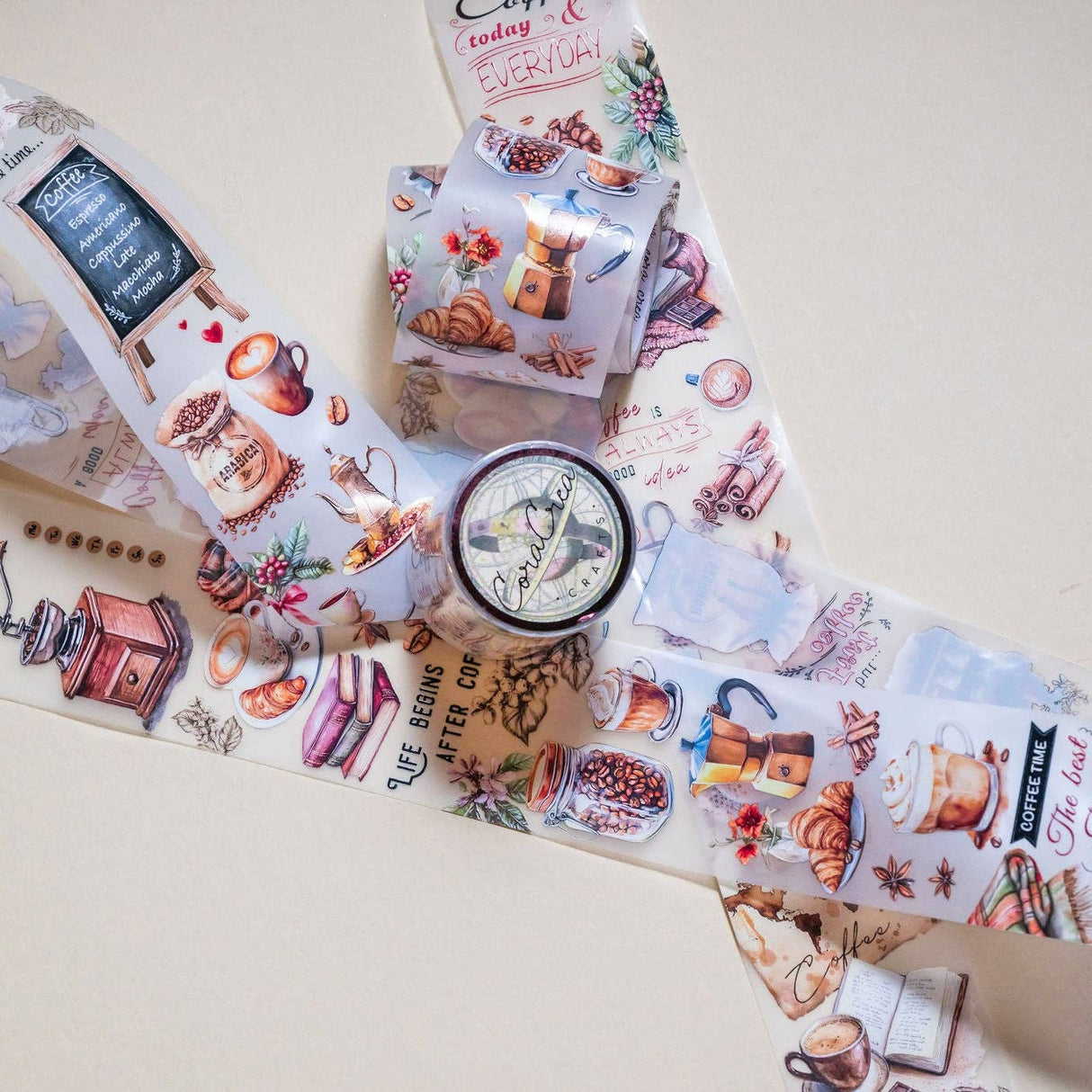 CoraCreaCrafts Coffee Lover Transparent Tape