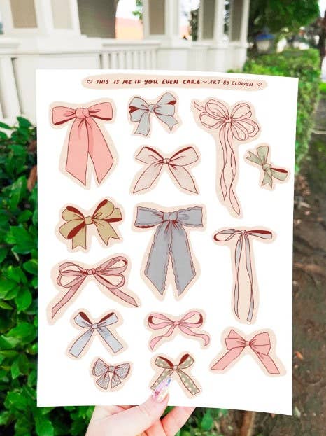 Art By Elowyn Bows - 8.5" x 11" Sticker Sheet