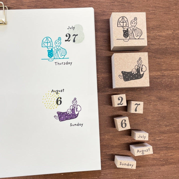 Stamp Marché Month Moji Stamp Set (Set of 12)