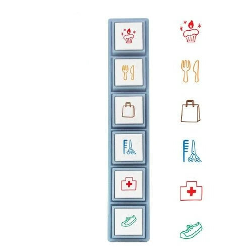 Kodomo No Kao Pochitto Pick Detachable Push Button Stamp Set - Schedule