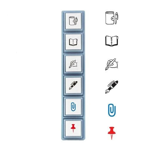 Kodomo No Kao Pochitto Pick Detachable Push Button Stamp Set - Stationery