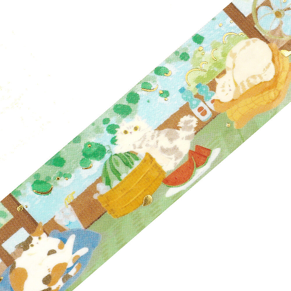 BGM Washi Tape - Summer Limited - Summer Vacation for Cats (Limited Edition)