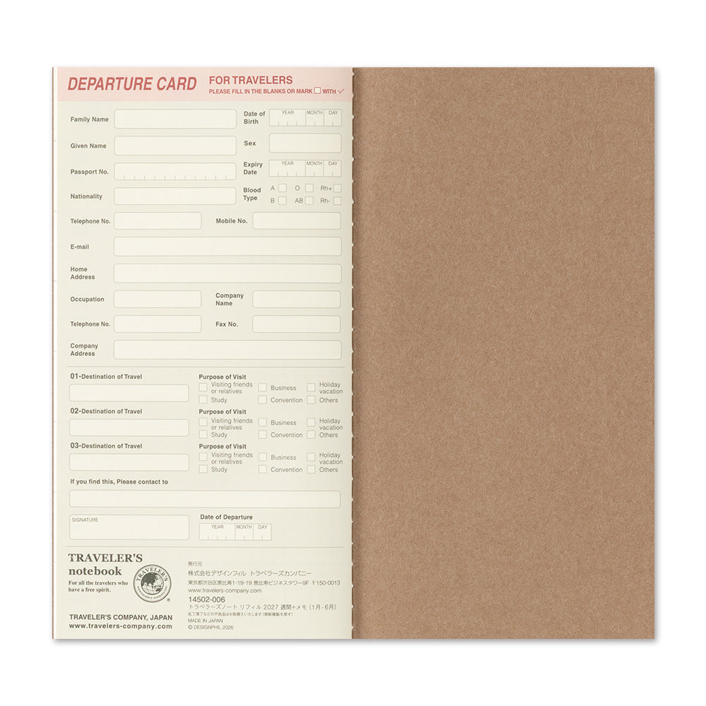 Traveler's 2027 Weekly & Memo Diary - Regular Size